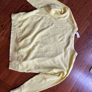 Yellow Waffle Knit Women's Top